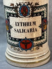 Ceramic Apothecary Pharmacy Jar Lythrum Salicaria Lidded Canister