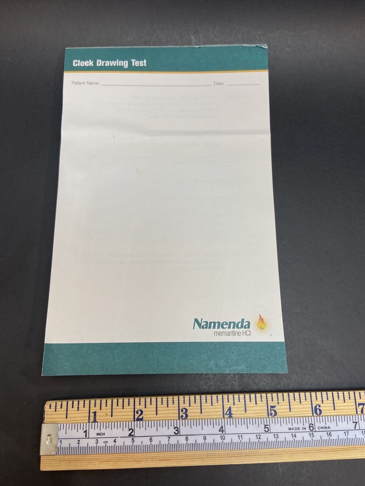 Sticky Note Pad Namenda Clock Med Pharmaceutical Physician Advertising Tablet