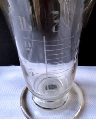 Antique Handblown Hand Etched Footed Apothecary Beaker
