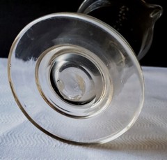 Antique Handblown Hand Etched Footed Apothecary Beaker