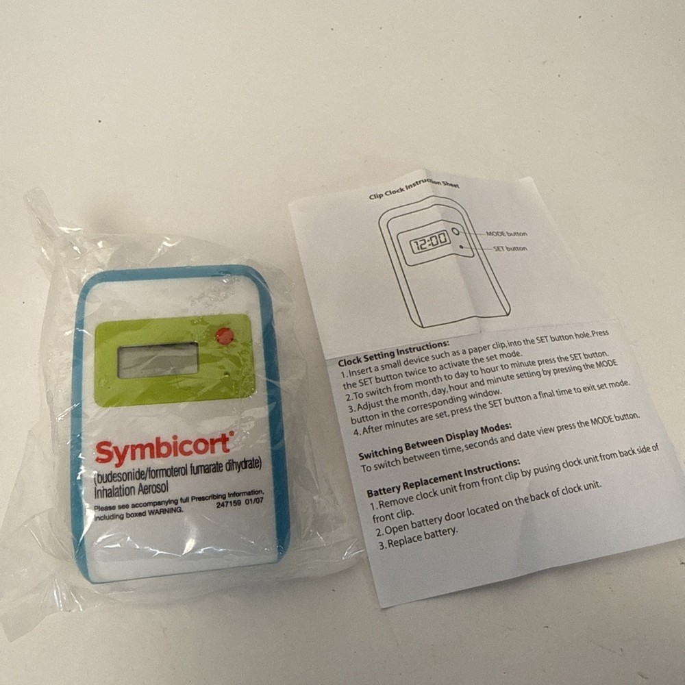 Vintage Pharma Drug rep Symbicort Clip Clock