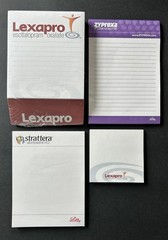 Drug Rep Lexapro Zyprexa Strattera Pharmaceutical Post It Notes Lot One Sealed