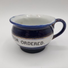 Vintage Porcelain Medicine Cup Just What The Doctor Ordered Germany VGC 2.75″