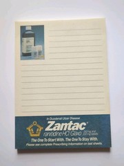Vintage Zantac Glaxo Lined Notepad 4″ X 5.5″ Prescribing Info Included