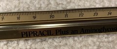 Vintage 1986 Pipracil 12” Metal 3 Sided Ruler Drug Rep. Advertising Medical