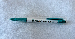 Concerta-white and teal- Pen-Pharmaceutical Drug Rep Collectible