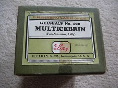 ELI LILLY PHARMECEUTICALS – ANTIQUE PROFESSIONAL SAMPLES BOX MULTICEBRIN – EMPTY