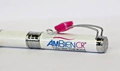 1 Pink Ambien CR Drug Rep Heavy Metal Wire Clip Slider!
