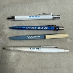 Viagra Collectible Drug Rep Pens; Lot of 4; Pharmaceutical Promotion/Advertising