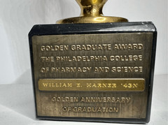 VTG 1943 Solid Brass Pharmacy & Science College Beaker Golden Anniversary Award