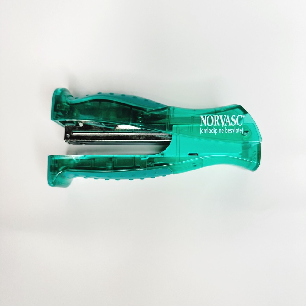 Teal Green See-Through Stand-Up Stapler Norvasc Pharma Rep Advertising Pfizer