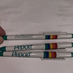 Lot Of 3 Merck Pepcid Rainbow Plastic PENS, DRUG REP. Pharmaceutical. LGBTQ