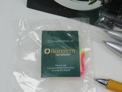 Rozerem 9 Pc Drug Rep Lot Pouch PENS Magnet Ear Plugs Sleep Diary Info Brochure