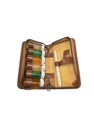 Vintage Leather Apothecary / Medical Sample Travel Kit Cowhide Vial Case 50s 60s