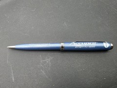 New Drug Rep Pfizer Accupril Metal Pen Advertising Light Blue / Gray ? Writes