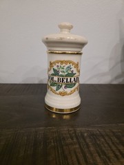Fol. Bellad. Ceramic Apothecary Jar With Lid – Ceramic Pharmaceutical VTG 7.5 „
