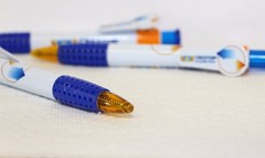 3 Crestor Pharmaceutical Pens White, Orange, and Blue New in Sleeve