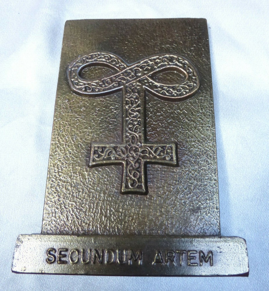 Vintage PHARMACY Bookend BRASS Tinactin 1979 SECUNDUM Artem PAPERWEIGHT