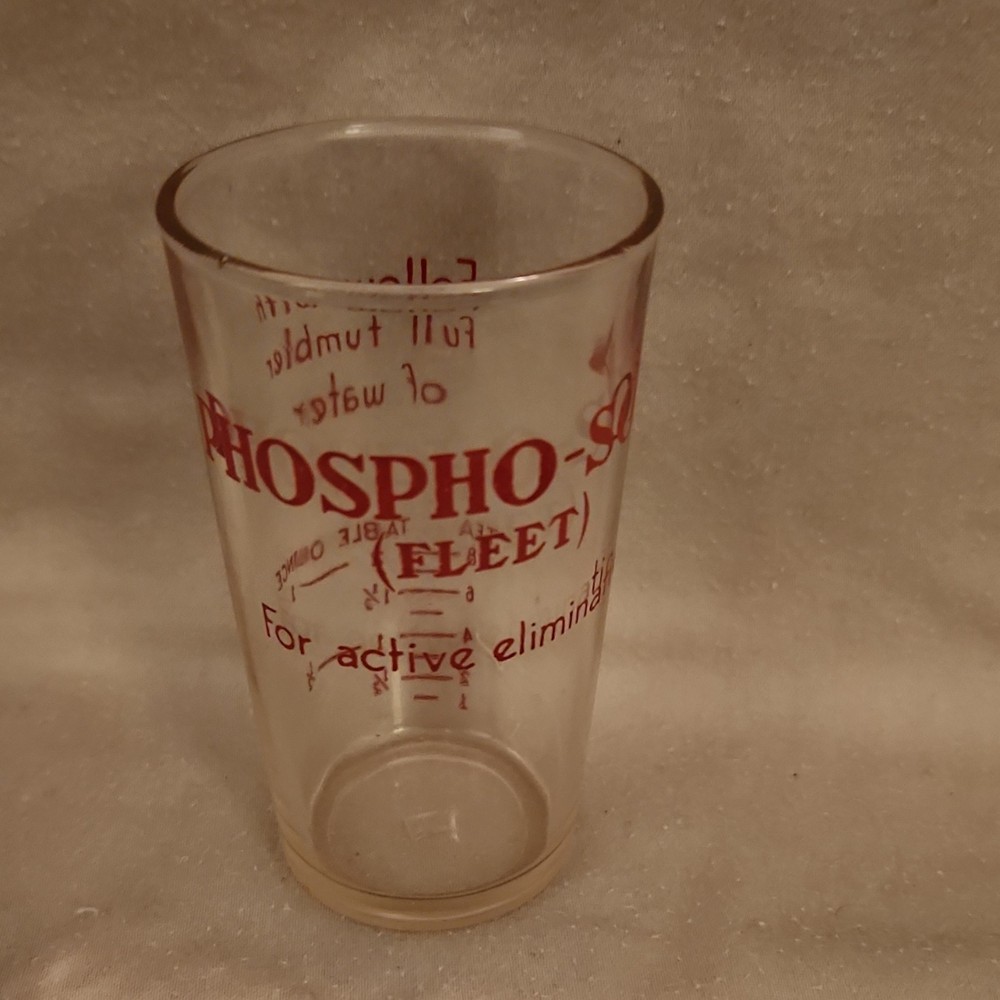 Phospho-Soda Fleet Glass Measuring Cup Pharmaceutical Collectible