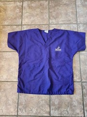 Vintage Nexium Drug Rep Advertising Collectible Scrub Top Purple Landau Large