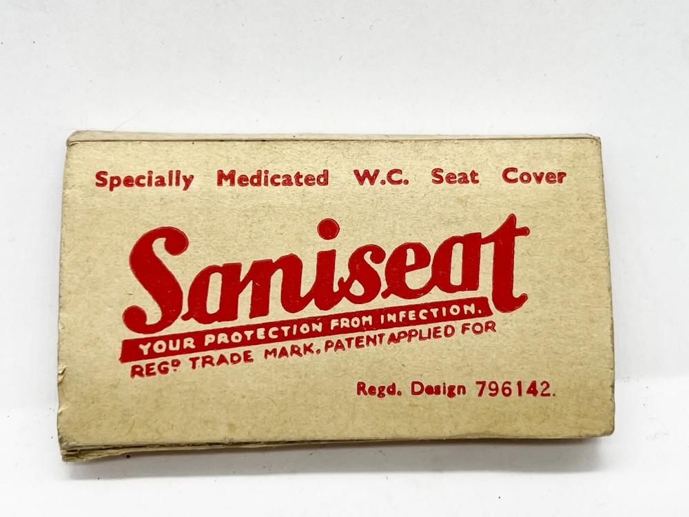 VINTAGE SANISEAT SPECIALLY MEDICATED WC SEAT COVER RETRO CHEMIST / PHARMACY