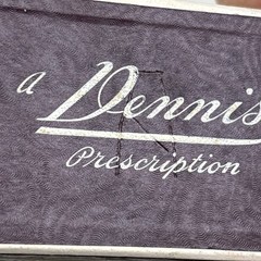 Vintage Dennis Drug Store Pharmacy Prescription Pill Box Cardboard Hinged Lid