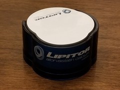 Lipitor Pharma Drug Rep Sticky Note Pad & Blue Acrylic Desk Holder