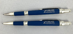 ZOLOFT Metal Pen Set Pharmaceutical Drug Rep Promo Blue Silver Logo Vintage