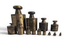 Vintage Ohaus Brass Calibration Weights Set – 13 Pieces with Original Holder
