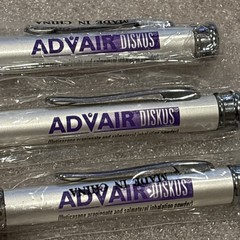 (3) Vintage Advair Pen Drug Rep Advertising Metal Heavy Pen In Original Wrap