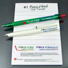 Avandia Avandamet Lot PENS, Sticky Pad Drug Rep Pharmaceutical Promo Advertising