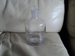ANTIQUE HAND MADE CHEMIST / PHARMACY BOTTLE WITH STOPPER 17cm