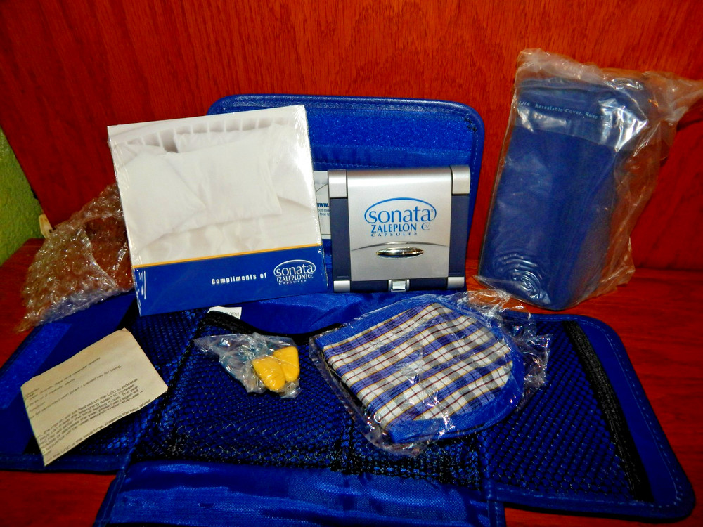 Sonata Pharmaceutical Drug Rep Travel Kit with Alarm Clock & Sleep Comfort Items