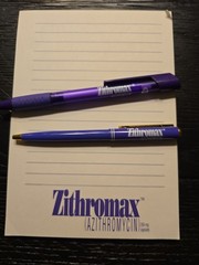 Zithro Metal Plastic Pens Notepad Pharmaceutical Drug Rep Promos Vintage WRITES
