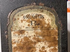 Vintage Pharmacy Prescription File Record Box Drugpak 1950s Decor Apothecary T1