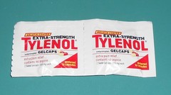 Vintage 1989 Tylenol Extra Strength Gelcaps 2 Sample Packets McNeil History Prop
