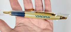New Vintage Viagra Medical Advertising Pens In Plastic Sleeve Lot Of 4 NOS Works