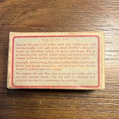 Antique DeWitt’s Man Zan Hemorrhoid Remedy Box Medical Pharmacy Advertising