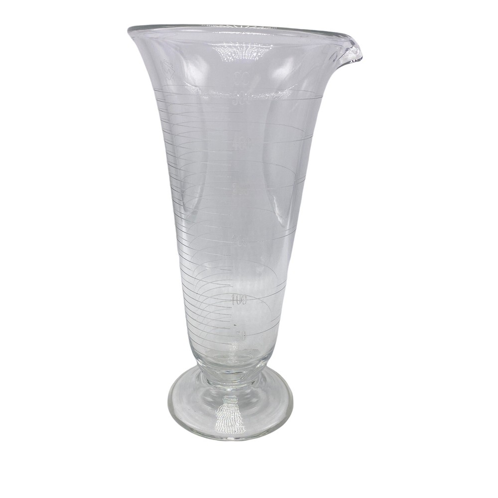 Barware Chemist Apothecary Fluted Glass Beaker Graduated 500cc 16 oz.Pour Spout