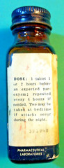 🔥LOBIODRIN🔥 EMPTY Medicine Pharmacy Glass Bottle Ephedrine George A Breon & CO