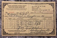 Vintage Opium Form July 31, 1952 US Treasury Dept. Drugstore Doctor Medical