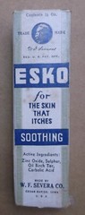 1930’s-40’s ESKO SOOTHING Skin Lotion BOX & TUBE ~ W.F Severa, CEDAR RAPIDS, IA.