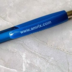 HTF Amrix Pharmaceutical Drug Rep Promo Advertising Pen RARE Blue Orange