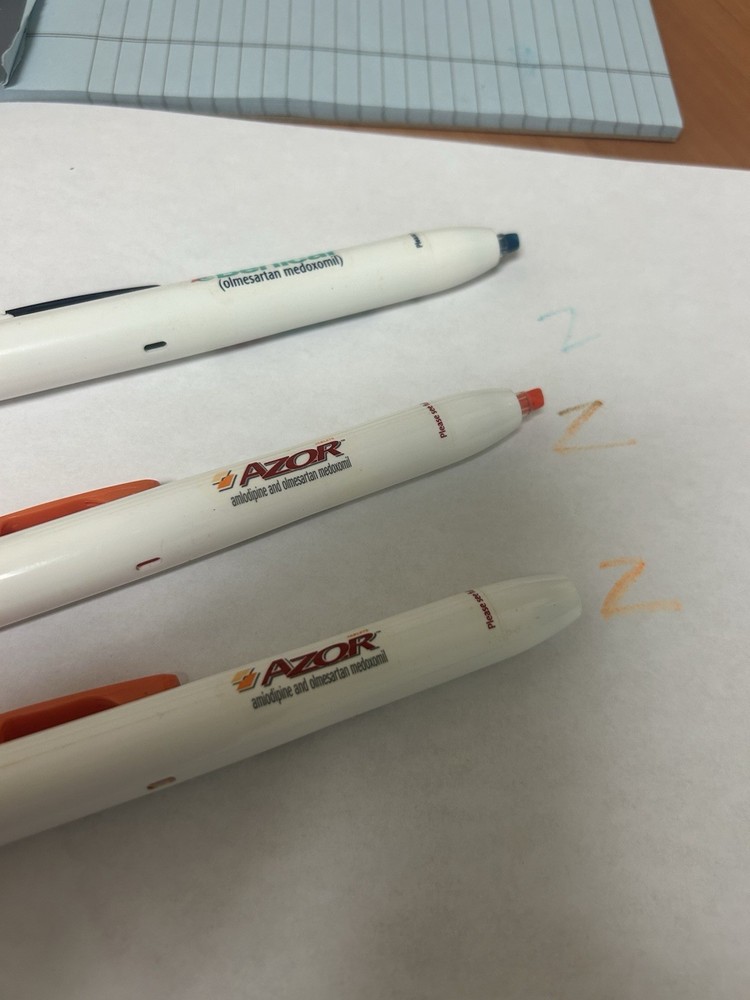 Lot of 3 Azor Benicar HCT Pharmaceutical highlighters Collectible