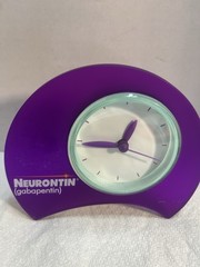 Drug Pharma Neurontin Space Age Purple Promo Desk Clock Tested Working 2835