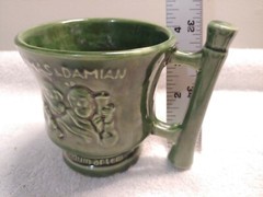 VTG Schering Cosmas & Damian Mortar Coricidin Pharmacy Herbalist – green