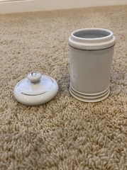 Porcelain APOTHECARY Jar & Lid Ascriptin Made In Japan Medicine Pharmacy Vintage