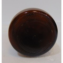 Vintage Amber Brown Glass Vase Bottle Jar Farmhouse Rustic Decor Black Cap Old