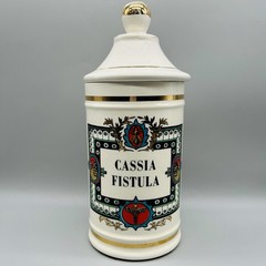Vintage Cassia Fistula Lidded Ceramic Apothecary Jar Jeanne Robinette California