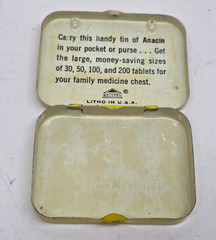 Vintage Anacin & Bayer Aspirin Pain Reliever Empty Mini Tin Containers Bundle
